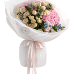 Buchet roz — Lisianthus & Hortensie